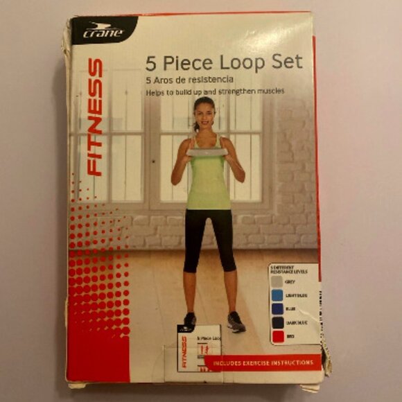 5 Piece Loop Band Set: 5 Resistance Levels: Exercise & Fitness - Picture 1 of 2